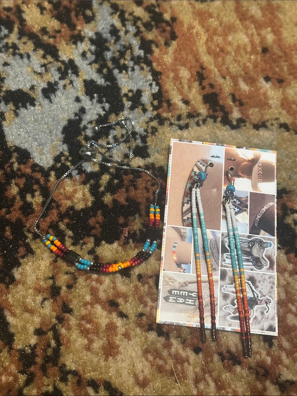 Western Beaded bracelet and earrings bundle